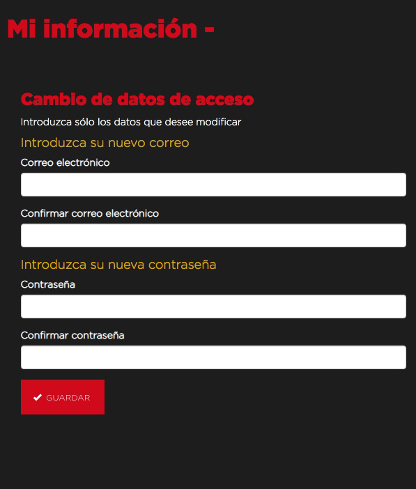 Cambio de correo